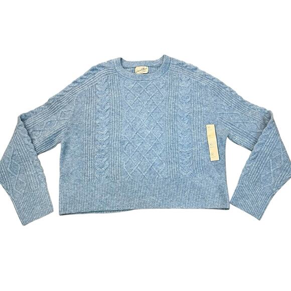 Universal Thread Sweaters - Universal Thread Cable Knit Sweater Medium Blue Crew Neck Pullover Soft Cozy